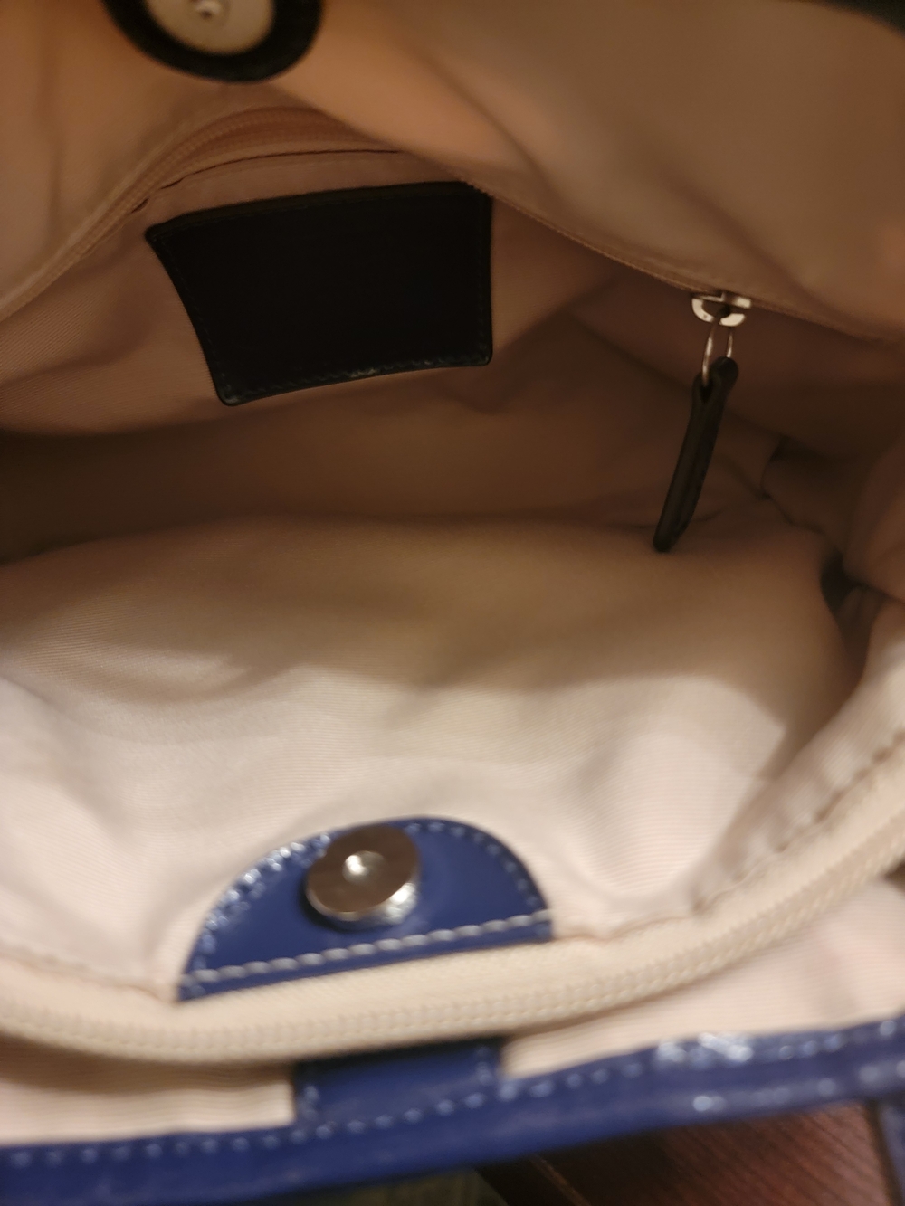 Coach Multicolor Signature Print Tote with Navy Trim/Dust Bag Included - Picture 9 of 10